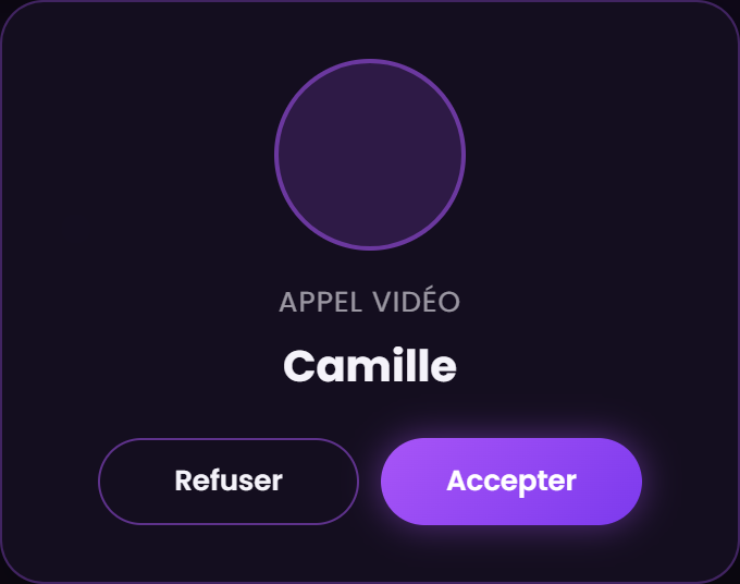 Fenêtre : Refuser ou Accepter l'appel