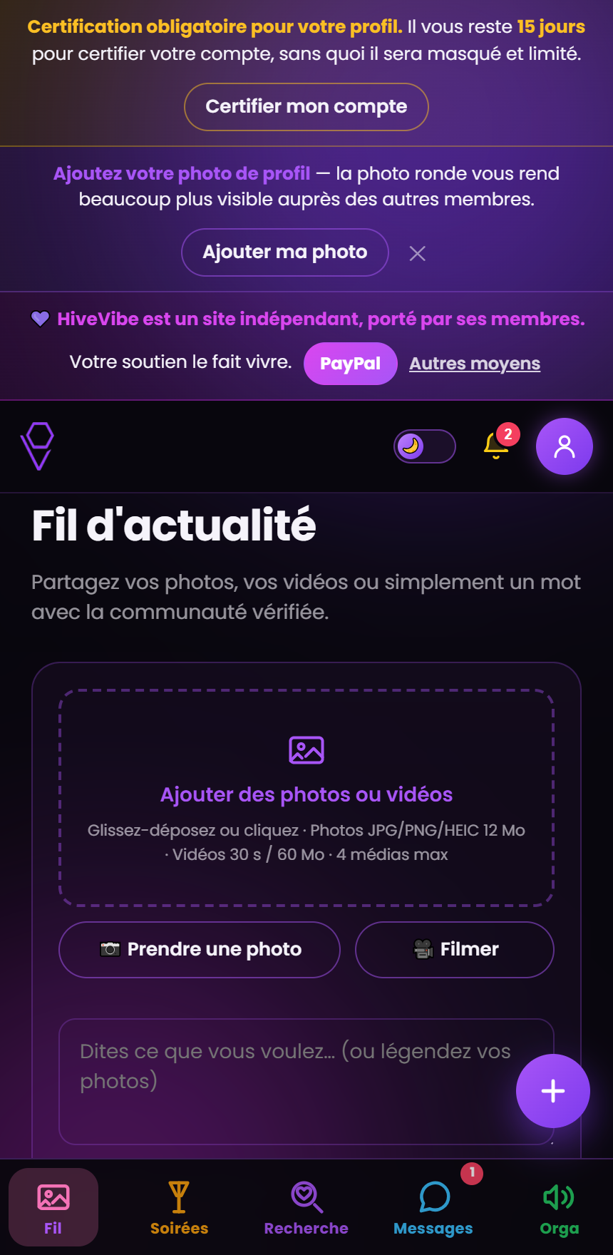 Le fil d'actualité